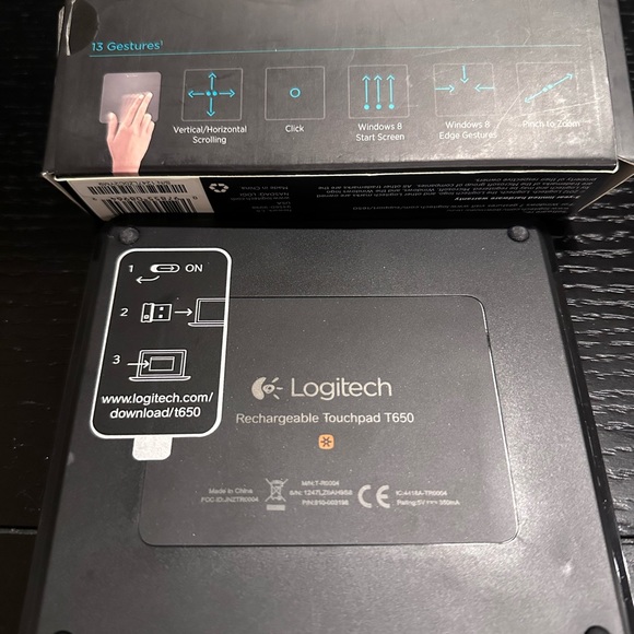 Logitech Touchpad- t650 Wireless Rechargeable Touchpad. Open box- Never Used. - Picture 4 of 6